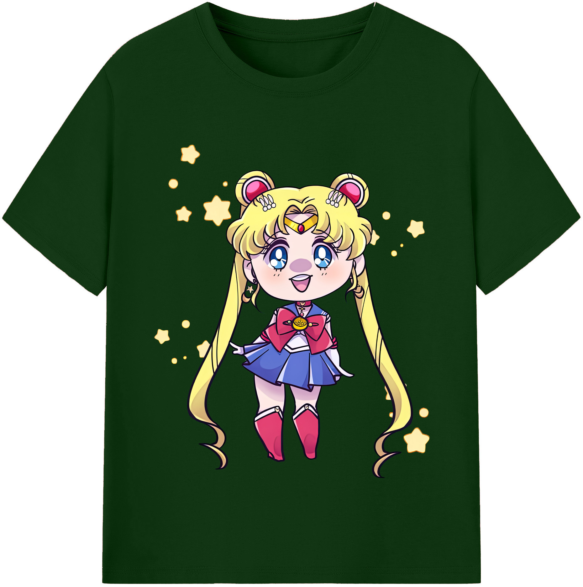 （画像用） 美少女戦士セーラームーン 月野 うさぎ つきの うさぎ Sailor Moon Tsukino Usagi 綿100％半袖Tシャツ（フロントプリント）